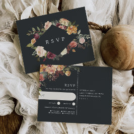 Rustik blomsterbröllopsmåltid val av RSVP Vykort