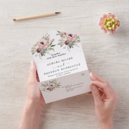 rustik blomsterbukett i akvarell