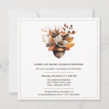 Rustik blomsterdesign med ekollon | Sittande Thank