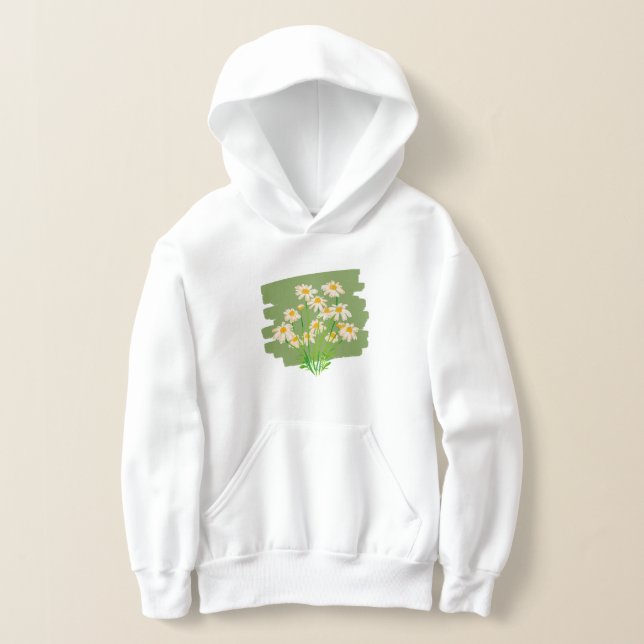 Rustik blomsterdesign på grön bakgrund t shirt (Laydown)