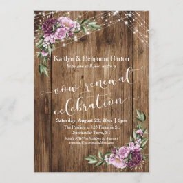 Rustik blomsterfirande årsdagsceremoni för förnyat inbjudningar