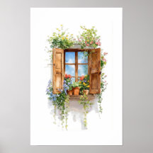 Rustik blomsterfönster – Stugstil