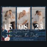 Rustik blomsterfoto collage Spara datum-kort Reklamblad<br><div class="desc">Stiliga och moderna Spara datum-kort för din bröllop. Spara datum-korten kommer med en anpassningsbar fotokollage-stil av paret och extra detaljer på baksidan. Bröllopskorten är lätta att anpassa och kommer till en låg budget.</div>