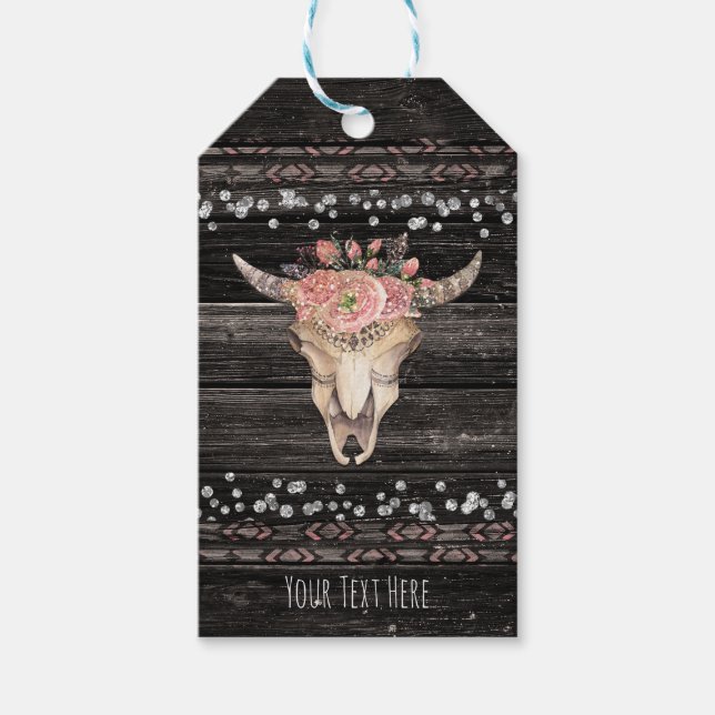 Rustik blomsterko skalle boho chic anpassad fest presentetikett (Framsidan)