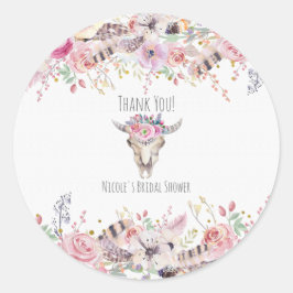 Rustik blomsterko skalle boho chic country glam runt klistermärke