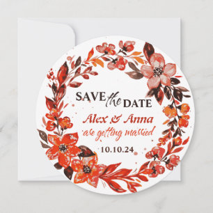 Rustik blomsterkort för Save the Date Inbjudningar