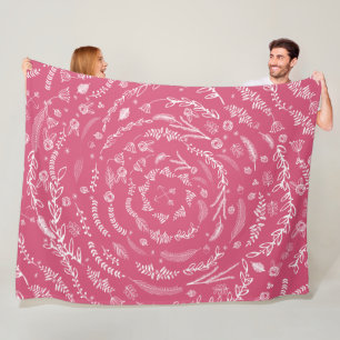 Rustik blomsterkrans folklig konst Mönster Fleece