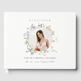 Rustik blomsterkrans för bröllopsfesten gästböcker