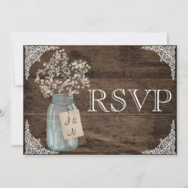Rustik blomsterlandsbodbröllop RSVP OSA Kort