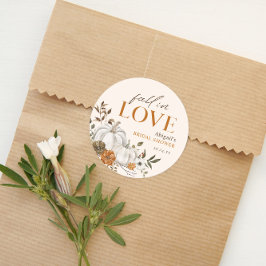 Rustik blomsterpumpa bröllopsdusch  runt klistermärke