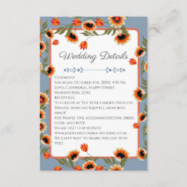 Rustik blomsterrik skandinavisk folk-inspirerad br tilläggskort