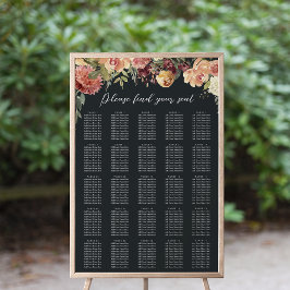 Rustik Bloom Blommigt XL Bröllop-sittdiagram Poster