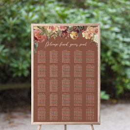 Rustik Bloom Blommigt XL Bröllop-sittdiagram Poster