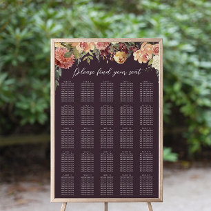 Rustik Bloom Blommigt XL Bröllop-sittdiagram Poster