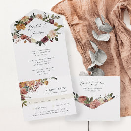 Rustik Bloom Watercolor Blommigt Bröllop