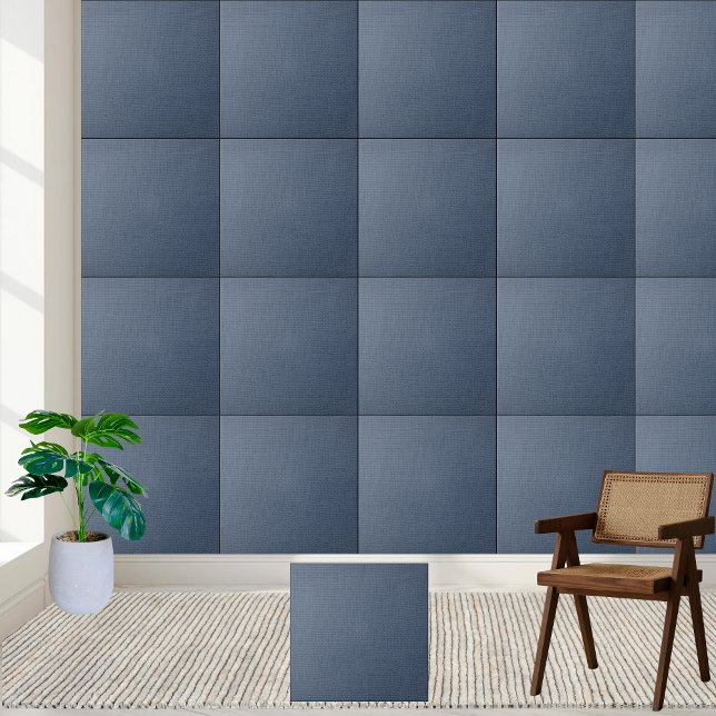 Rustik Blue Burlap Struktur - Snyggt och hållbarhe Kakelplatta (Rustic Blue Burlap Texture - Stylish & Durable Ceramic Tile)