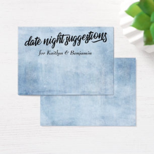 Rustik Blue Date Night föreslår nyinlyserade kort