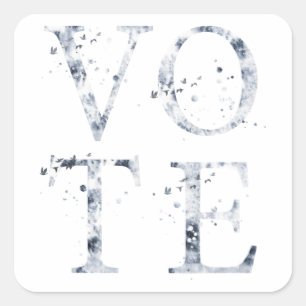 Rustik Blue Vote Fyrkantigt Klistermärke