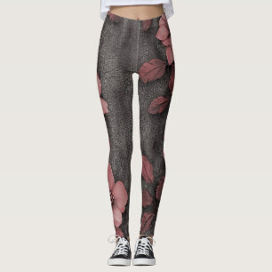 Rustik Blush Blommig Linneamuster (8) Leggings
