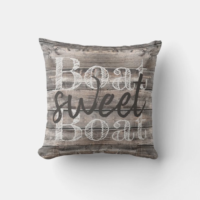 Rustik BOAT SWEET BOAT barnwood Kudde (Framsida)