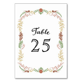 Rustik Bohemian Hösthöstens Blommigt Bröllop Bordsnummer