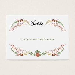 Rustik Bohemian Hösthöstens Blommigt Bröllop Visitkort