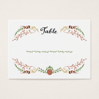 Rustik Bohemian Hösthöstens Blommigt Bröllop Visitkort