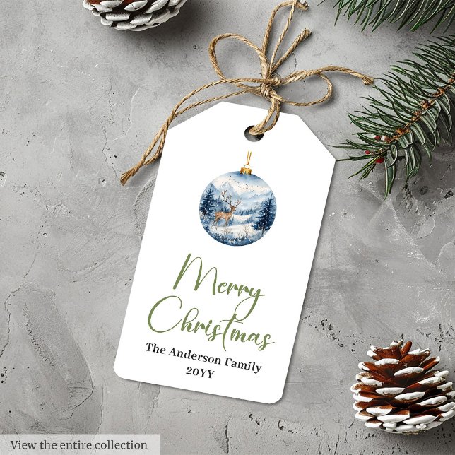 Rustik Bohemsk Botanisk Jordnära Jul Presentetikett (Rustic Bohemian Botanical Earthy Holiday Christmas Gift Tags)