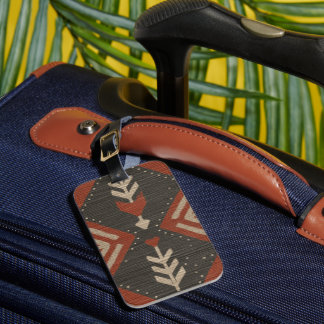 Rustik Boho Bagage Tag Terrakotta Tryck Bagagebricka