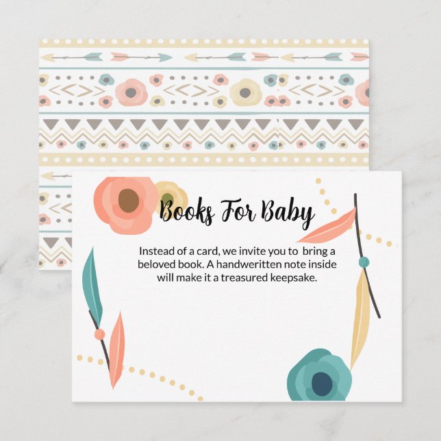 Rustik Boho Barnkalas Bok För Bebis Tilläggskort (Fram/baksida)