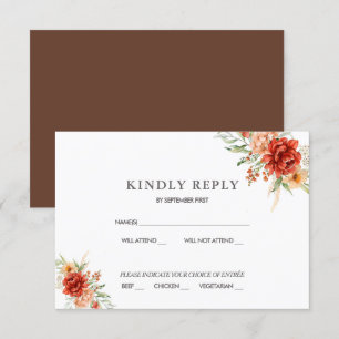 Rustik Boho Blommig Bröllopsinbjudan RSVP Inbjudningar
