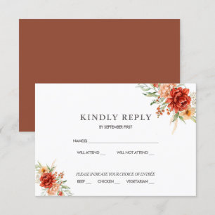 Rustik Boho Blommig Bröllopsinbjudan RSVP Inbjudningar