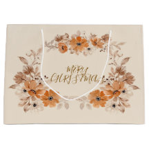 Rustik Boho Blommig Jul Stor Presentpåse