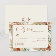 Rustik Boho Blommig Pampas Bröllop RSVP-kort
