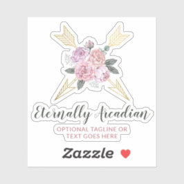 Rustik Boho Blommig Pilar Rosenskär Boho Logo Klistermärken