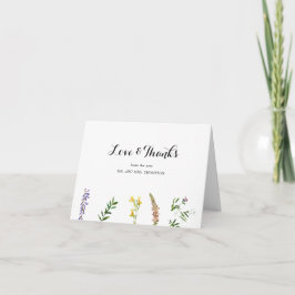 Rustik Boho Blommig Vildblomma Elegant Bröllop Tack Kort