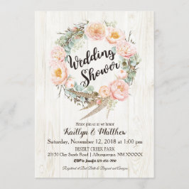 Rustik Boho Blommigt Utandning Möhippa Inbjudningar