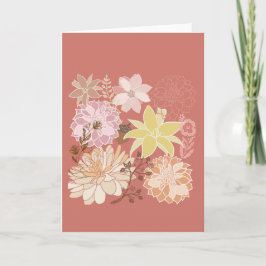 Rustik Boho Blommönster Kort