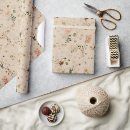 Rustik Boho Blomsterträdgård Bröllop Presentpapper