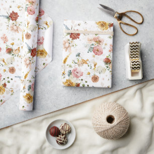 Rustik Boho Blomsterträdgård Presentpapper