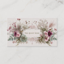 Rustik Boho Botanisk Rosa Blomma & Fågel