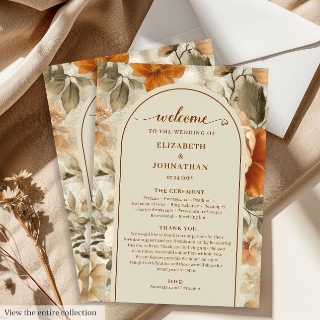 Rustik Boho Bränd Orange Elfenben Oliv Program (Rustic Boho Burnt Orange Ivory Olive Program)