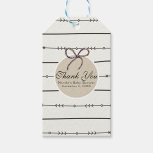 Rustik Boho Chic Baby Shower Moderna Kraftpresente Presentetikett