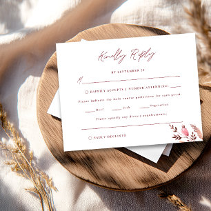Rustik Boho Chic Höst Vildblomma Bröllop RSVP-kort OSA Kort