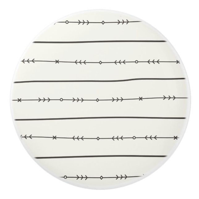 Rustik Boho Chic Trendig Modern Pil Elfenben Knopp (Framsidan)