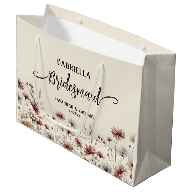 Rustik Boho Chic Vilda Blommor Brudtärna Bröllop (Framsidan Vinklad)
