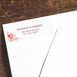 Rustik Boho Chic Vildblomma Bröllop Returadress Etikett