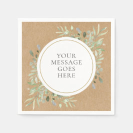 Rustik Boho-Eukalyptus Grönska Bröllop Pappersservett