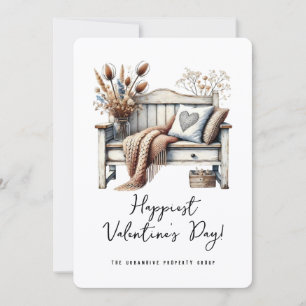 Rustik Boho Fastighetsbolag Valentines Hem Julkort