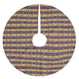 Rustik Boho Folk Art Diamantmönster Julgransmatta Borstad Polyester